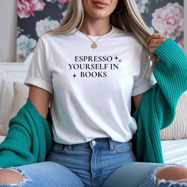 Exprésate en Camiseta de Libros para Regalo de Bib (book lover gift, bookworm shirt, bookish sweatshirt, minimalist book shirt, coffee and books design,)