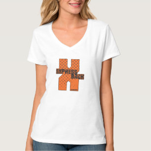Exprese detrás la camiseta con cuello de pico de