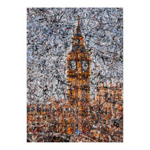 Expresionista abstracto Big Ben Londres arte goteo