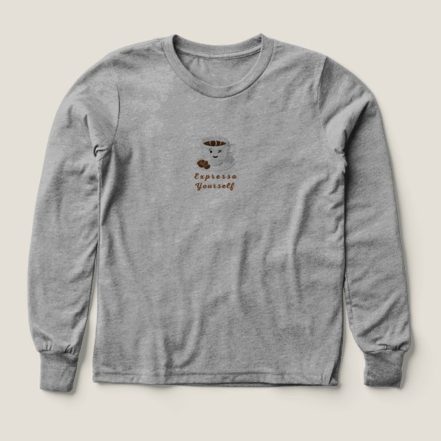 Expresso Yourself - Gracioso Tee de café sonriente (Diseño frontal)