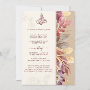 Exquisita Invitación de Boda Musulmana