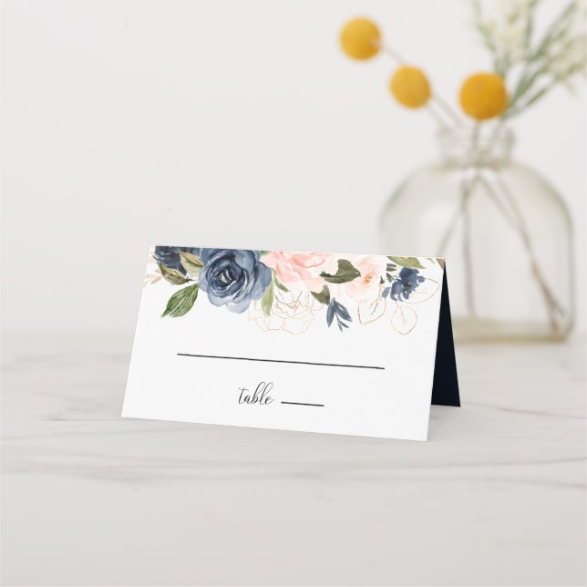 Exquisita tarjeta de Boda floral de otoño (Anverso)