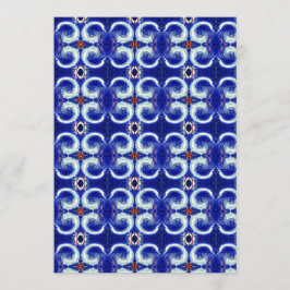 Exquisita tarjeta de invitación de patrón azul Swi