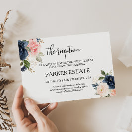 Exquisita tarjeta de recepción de boda floral de o