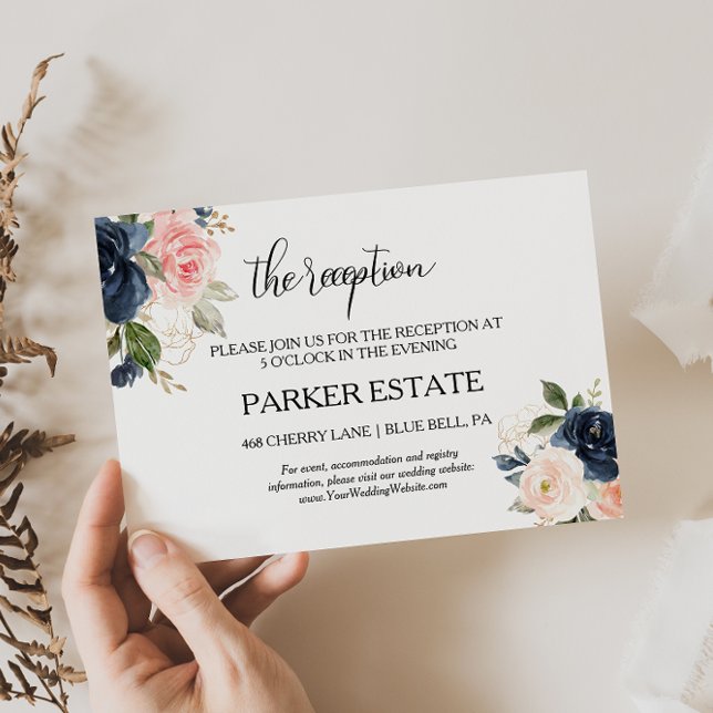 Exquisita tarjeta de recepción de boda floral de o (Subido por el creador)