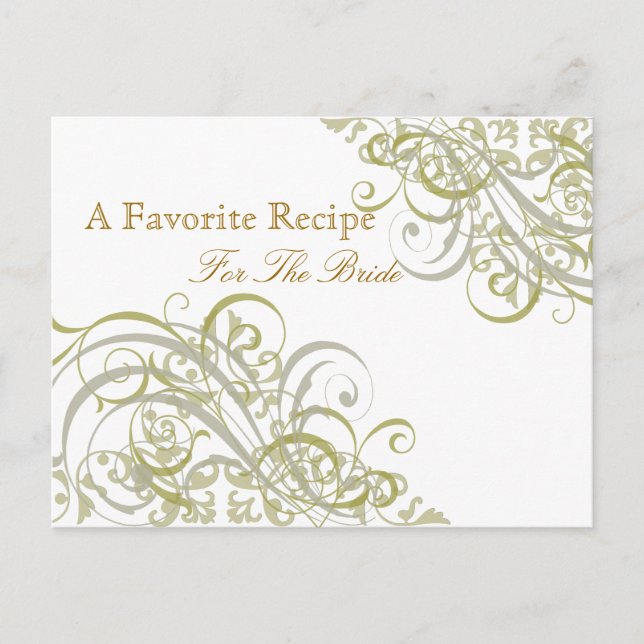 Exquisita Tarjeta de Receta de Ducha Nodal Barroco (Anverso)