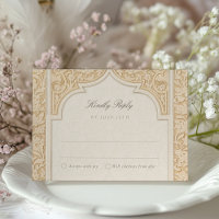 Exquisita tarjeta RSVP del Arco Islámico para Boda