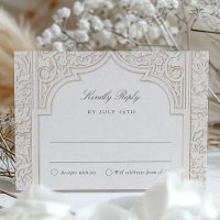 Exquisita tarjeta RSVP del Arco Islámico para Boda