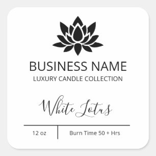 Exquisitas etiquetas de velas blancas de Lotus
