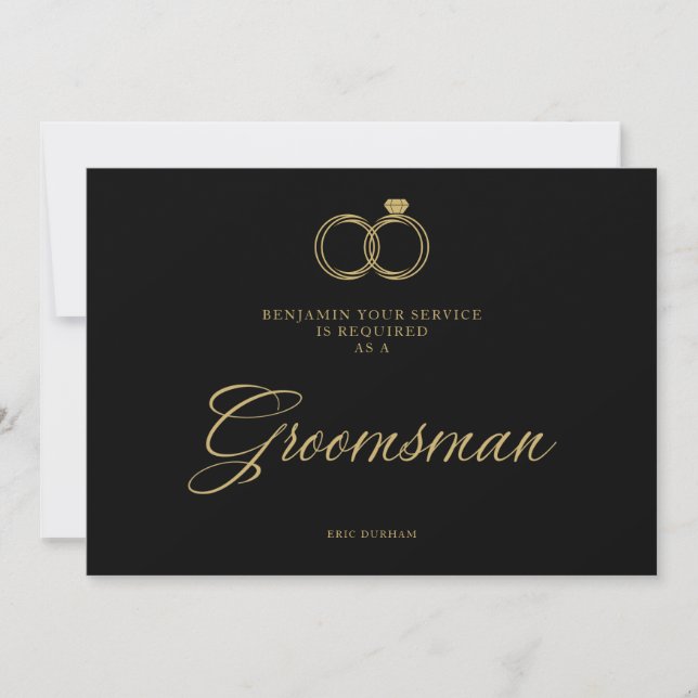 Exquisite Gold Wedding Rings Trendy Groomsman  (Anverso)