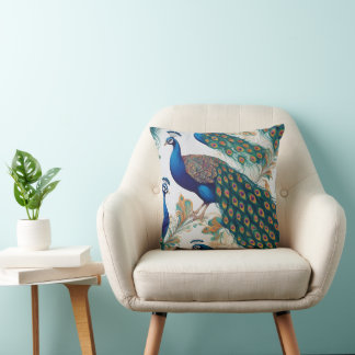 Exquisito Cojín decorativo de impresión de pavo re