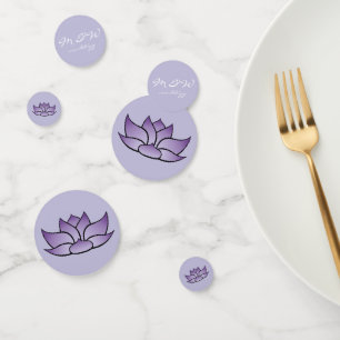 Exquisito Lotus en Confetti de Mesa Púrpura
