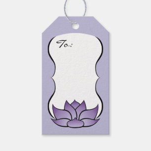 Exquisito Lotus en la etiqueta de regalo morado