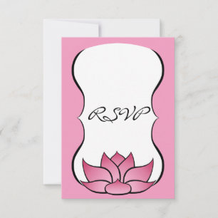 Exquisito Lotus en tarjeta RSVP rosa