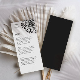 Exquisito menú Boda en blanco y negro