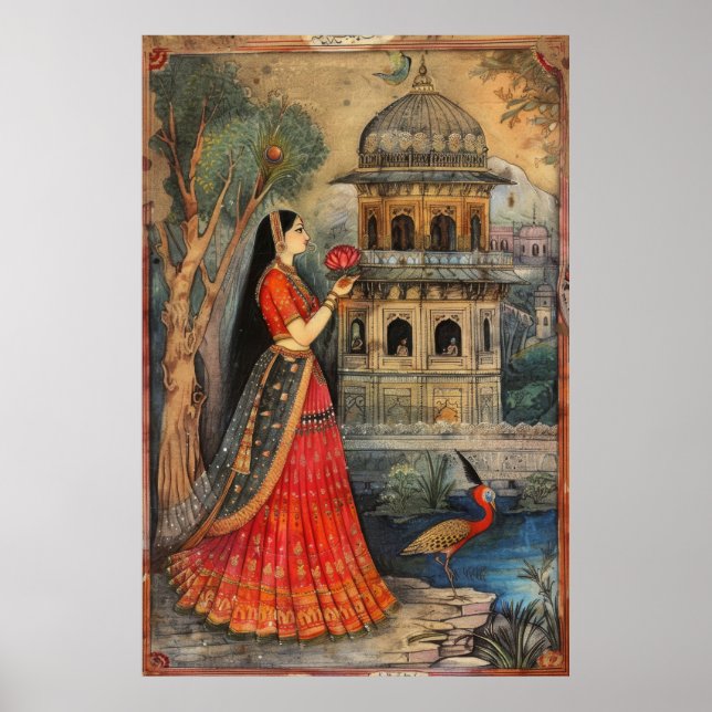 Exquisito Poster de Arte Mughal - AR 23 (Frente)