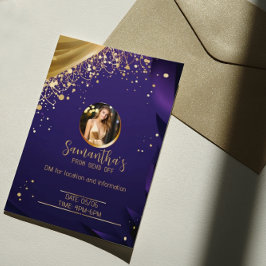 Exquisito volante personalizado azul oscuro y oro