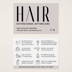 Extensiones de pelo modernas tarjeta de visita pos