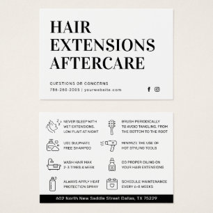 Extensiones de pelo modernas tarjeta de visita pos