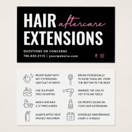 Extensiones de pelo modernas tarjeta de visita pos