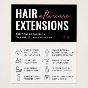 Extensiones de pelo modernas tarjeta de visita pos