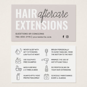 Extensiones de pelo modernas tarjeta de visita pos