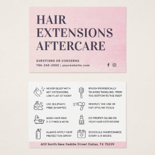 Extensiones de pelo modernas tarjeta de visita pos