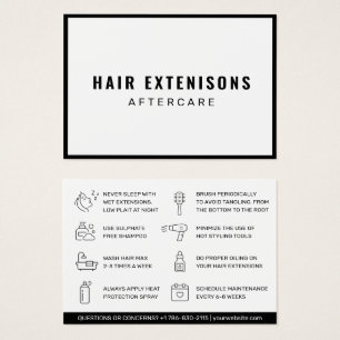 Extensiones de pelo modernas tarjeta de visita pos