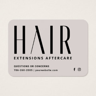 Extensiones de pelo modernas tarjeta de visita pos