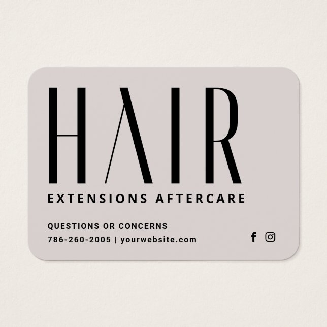 Extensiones de pelo modernas tarjeta de visita pos (Frente)
