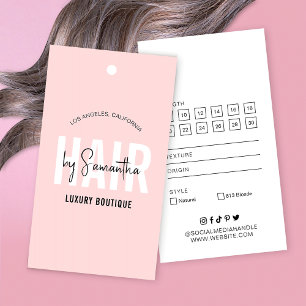 Extensiones Hair Boutique Modern Hang Tag Pink