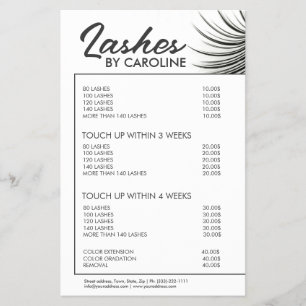 Extensiones Lash Curly Bordeadas Lista de Precios 