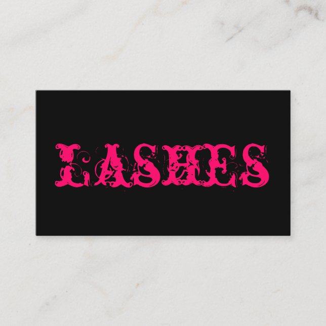 Extensiones Lash, tarjeta de visita Salon (Anverso)