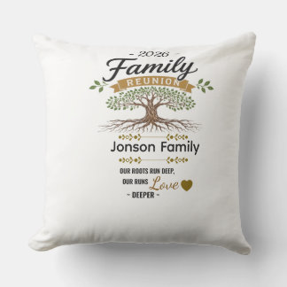 Exterior Funda de cojín de reunión familiar con árbol genea