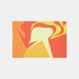 Extra Terrestrial Yellow and Orange Abstract Rug