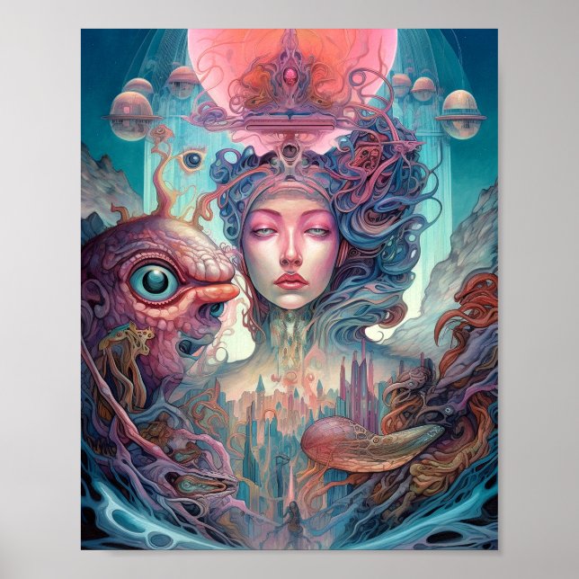 Extraña arte de una mujer extranjera surrealista (Frente)