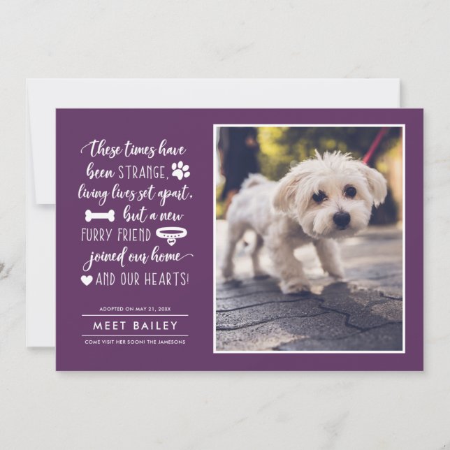 Extraña Invitación de foto de Mascota de Times New (Anverso)