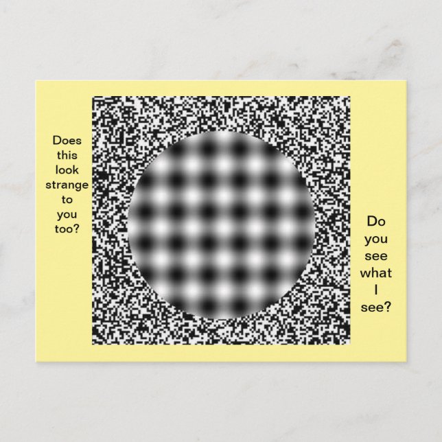 Extraña postal de ilusión óptica (Anverso)