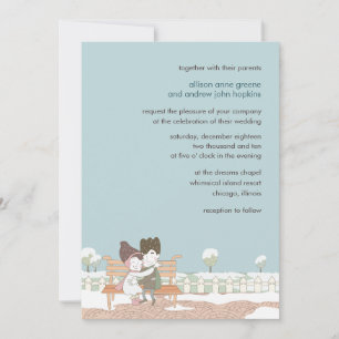 Extraña tarjeta de invitación a la boda invernal