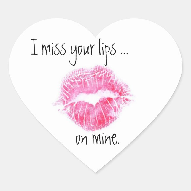 Extrañar a su pegatina del corazón de los labios (Anverso)