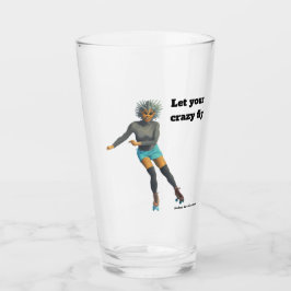 Extranjera Roller Skater Fantasy Art Glass Cup