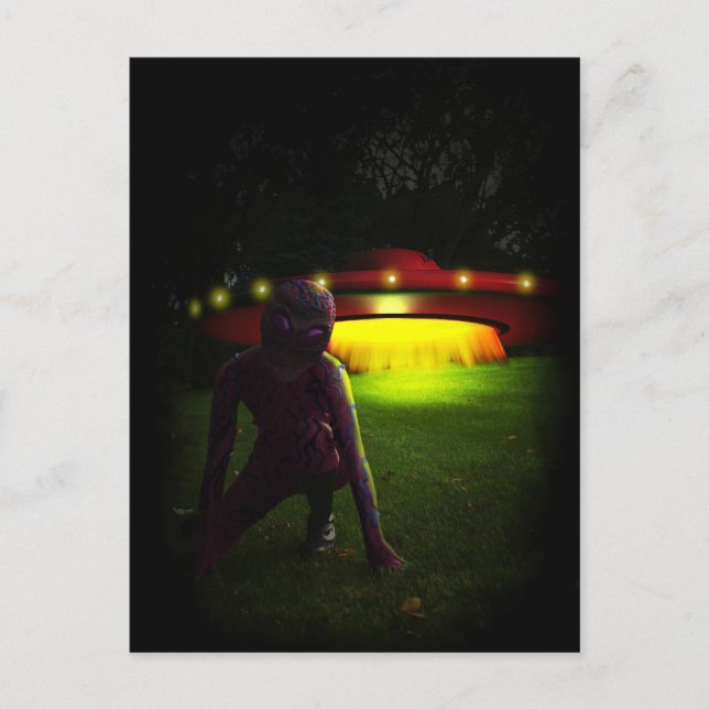 Extranjeros han aterrizado con postal (Anverso)