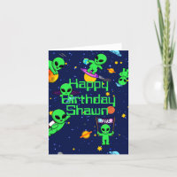 Extranjeros personalizados en tarjeta espacial