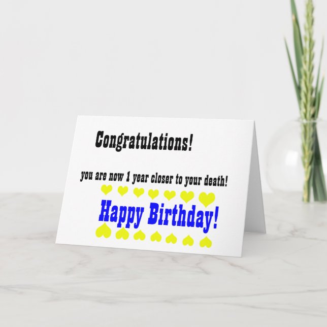 Extraño tarjeta de cumpleaños feliz feliz (Anverso)