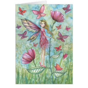 Extraño verano cachorros arte mariposa de hadas