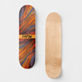 "Extraños de óxido azul" en la skateboard