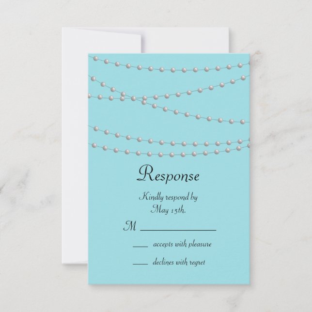 Extraños de perlas en el RSVP turquesa (Anverso)