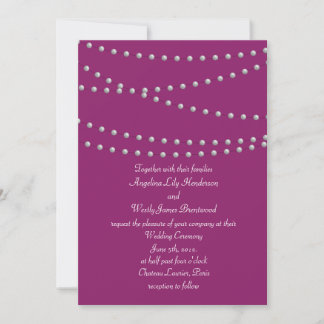 Extraños de perlas en la invitación a la boda mage