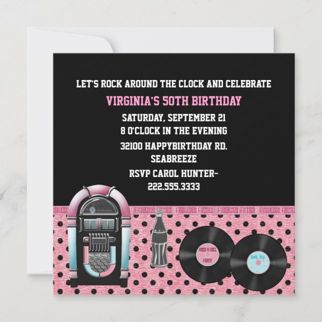 Extraordinaria invitación a la fiesta de cumpleaño (Anverso)