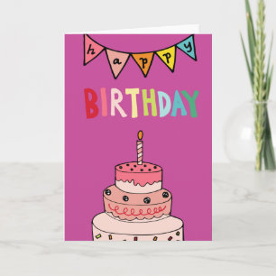 Extraordinaria tarjeta de bizcocho de cumpleaños f